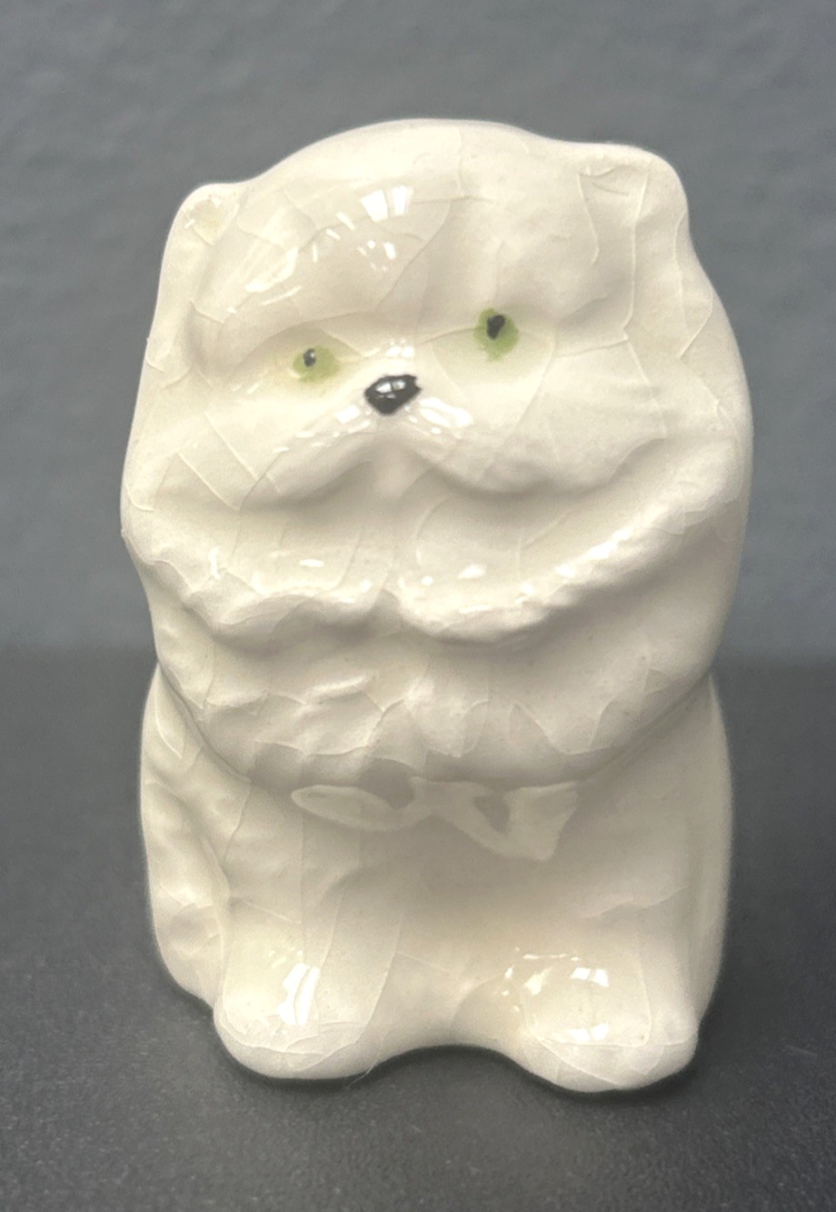 Vintage Cottagecore Ceramic Persian Kitty Cat Miniature Figurine 2" READ